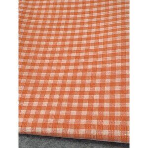 Orange & White Gingham Cotton Fat Quarter Fabric 18x22" Sewing Crafts
